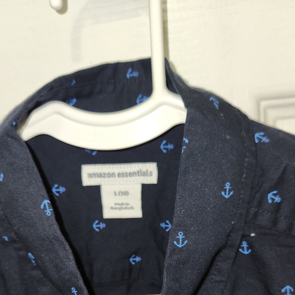 Amazon Essentials Boys Button Down Shirt With Anchors Size 10 L. - Picture 5 of 7